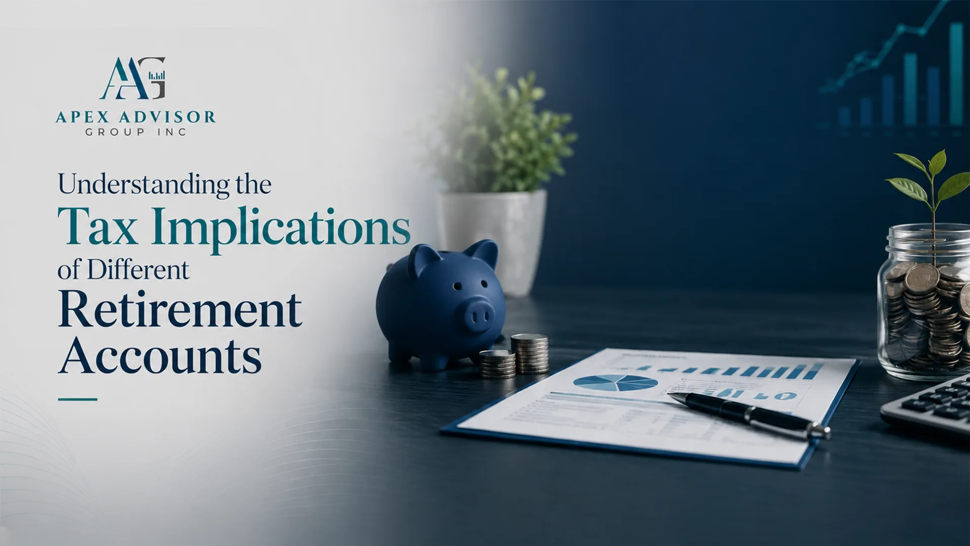 Financial planning graphic explaining tax implications of different retirement accounts and savings